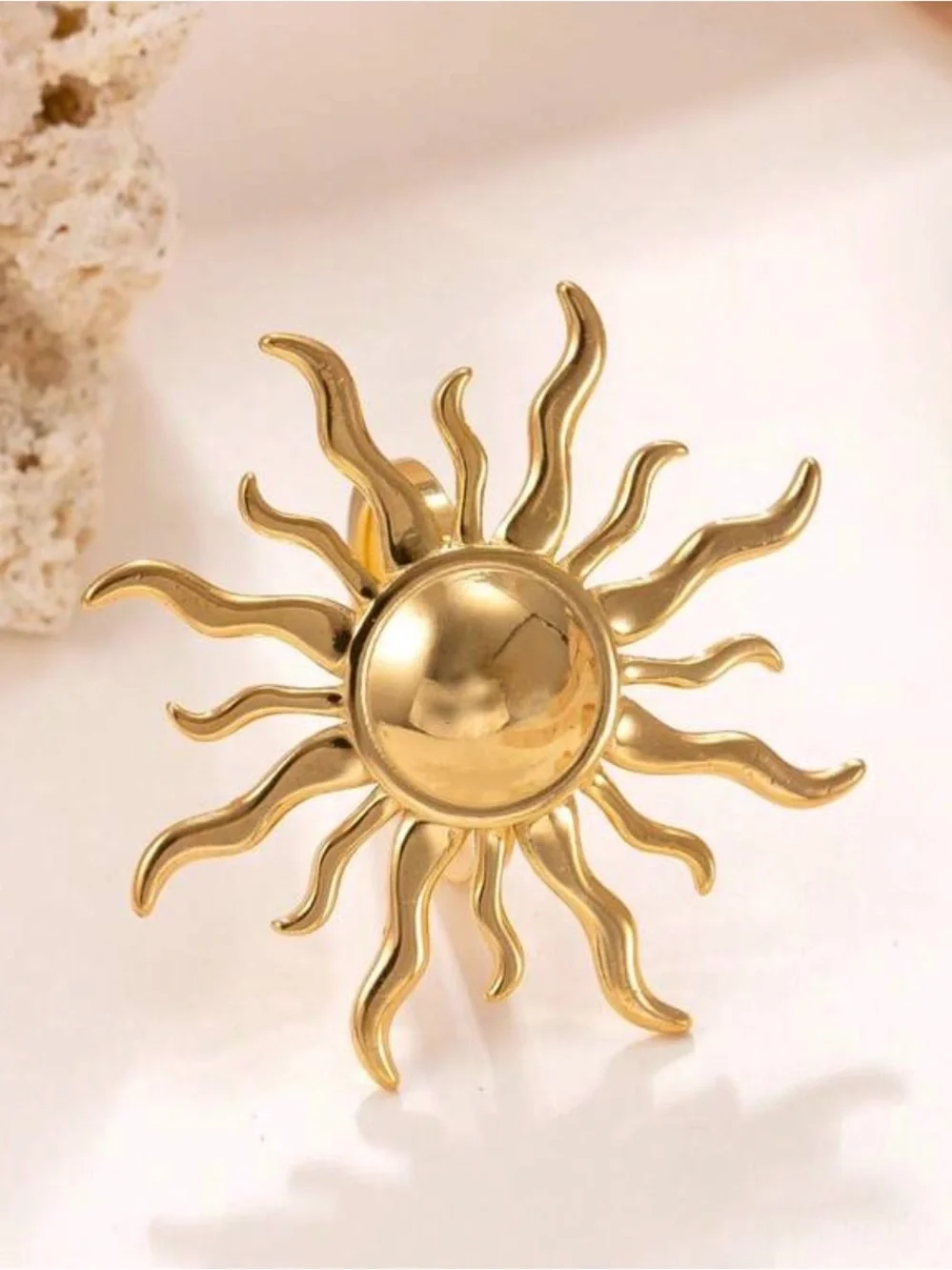 Gold Sunburst Statement Ring